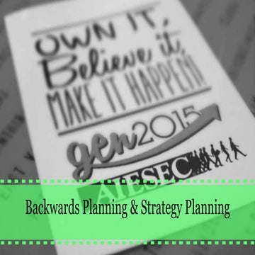 GIP - Backwards planning & strategy planning tier 1