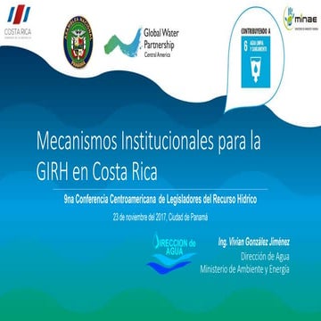 Mecanismos institucionales para la GIRH en Costa Rica