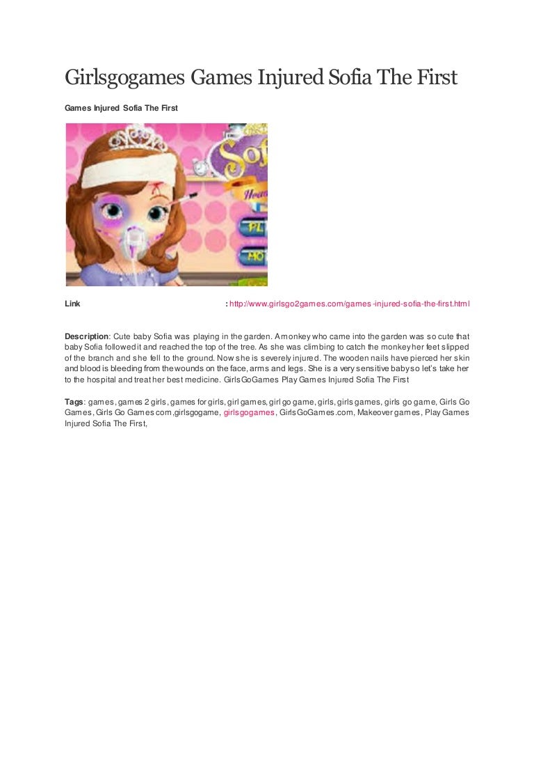 Girlsgogames games injured sofia the first