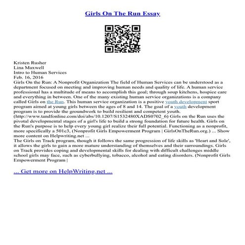 Girls On The Run Essay