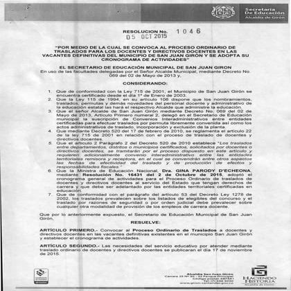 Giron proceso traslados