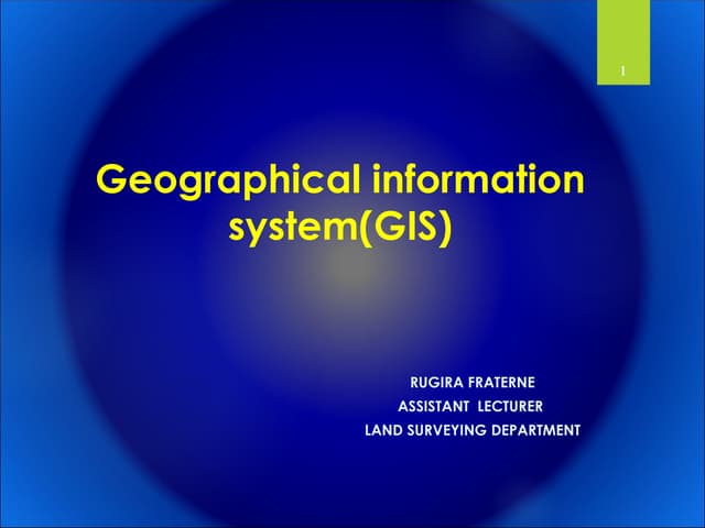 Geographic Information System (GIS) is a computer system that analyzes and di...