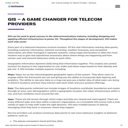 GIS - A Game Changer For Telecom Providers - Techwave.pdf