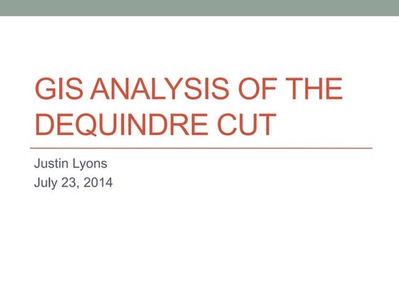 GIS Analysis Of The Dequindre Cut
