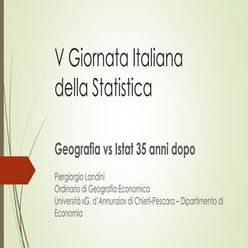 Geografia vs Istat 35 anni dopo - Piergiorgio Landini
