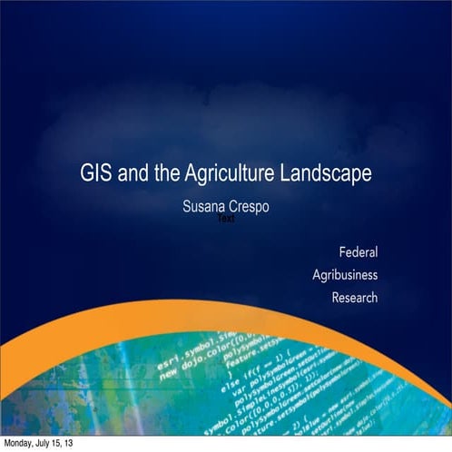 GIS and Agriculture: a snapshot