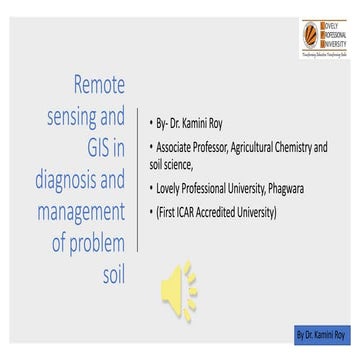 GIS and Remote Sensing in Diagnosis and Management of Problem Soil with audio...