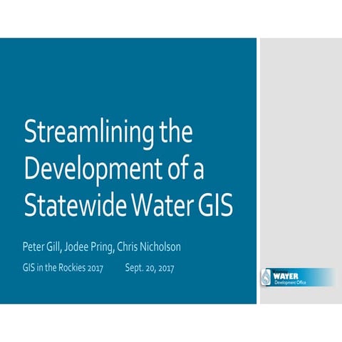 2017 Conservation Track:  Streamlining the Development of a Statewide Water G...