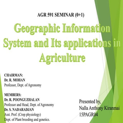 Geographic information system(GIS) and its applications in agriculture