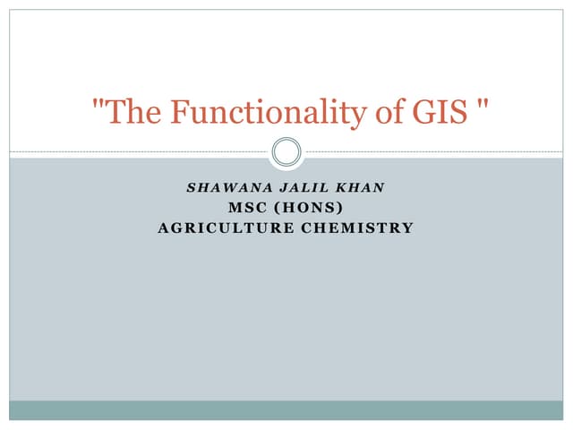 functions of GIS