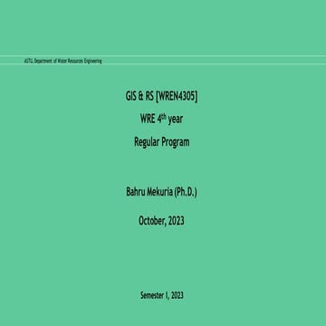 GIS & RS lecture note j,,,,,,,,,,,,,,,,,,,,,, | PDF