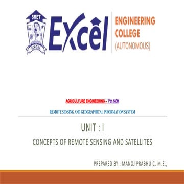 Remote sensing and geographical information system