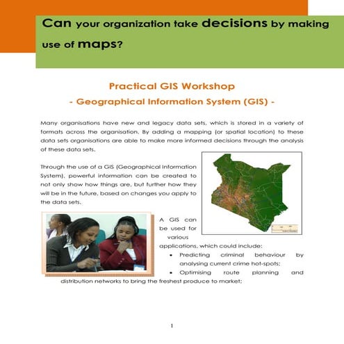 Practical GIS workshop programme | PDF