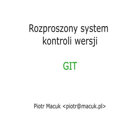Git Rozproszony System Kontroli Wersji Pdf
