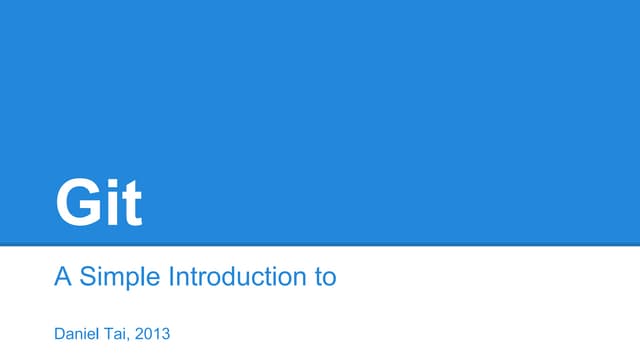 A Simple Introduction to Git