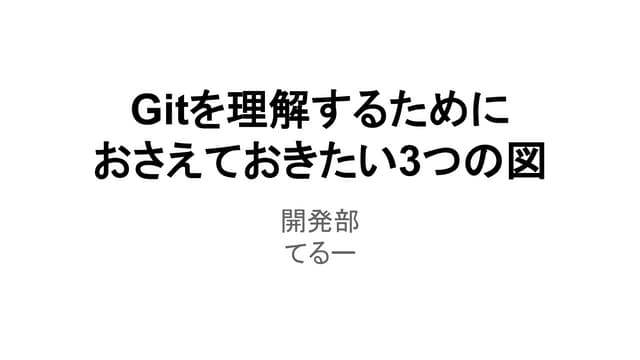 Gitを理解するためにおさえておきたい3つの図(工事中)