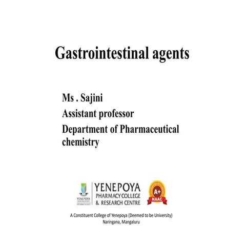 Pharmaceutical Agents Acting on the Gastrointestinal Tract (GIT)