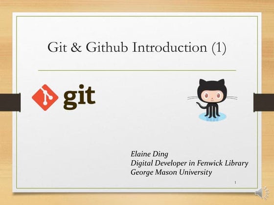 Intro to git and git hub | PPT