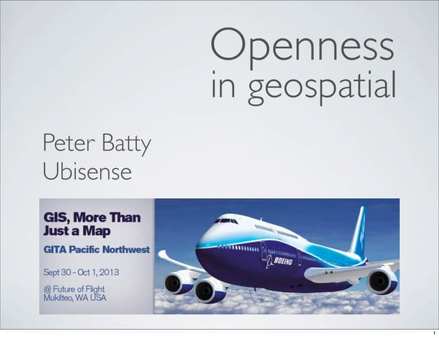 GITA PNW keynote presentation: Openness in Geospatial