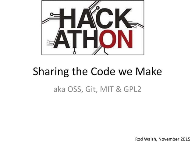 Hackaton for health 2015 - Sharing the Code we Make