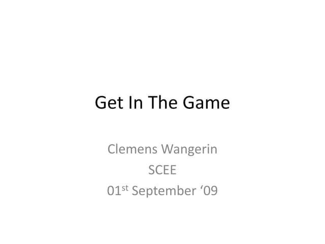 Clemens Wangerin, SCEE: GITG2 Launch