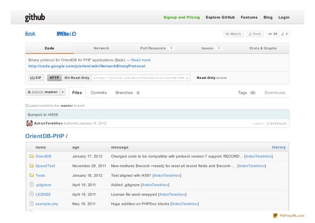 Github.com anton terekhov-orientdb-php