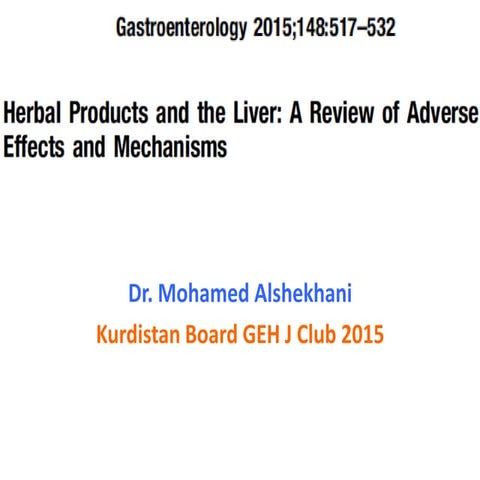 GIT Kurdistan Board GEH J Club herbals liver toxicity.