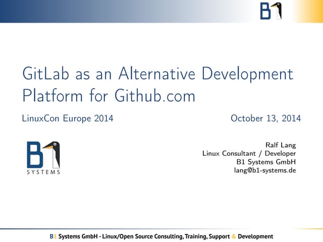 GitLab as an Alternative Development Platform for Github.com