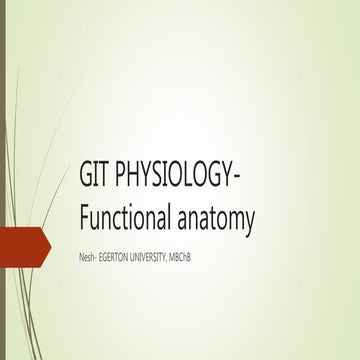 GIT PHYSIOLOGY 2  FUNCTIONAL ANATOMY