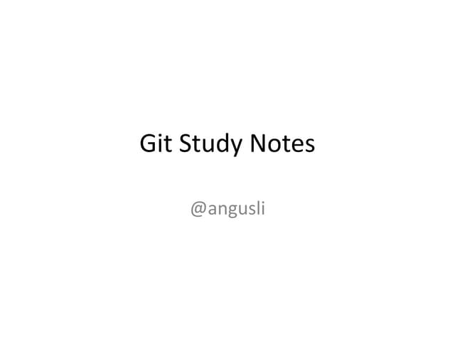 Git study notes