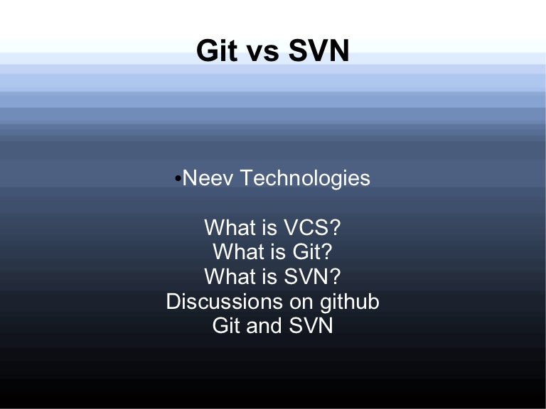 Git vs svn