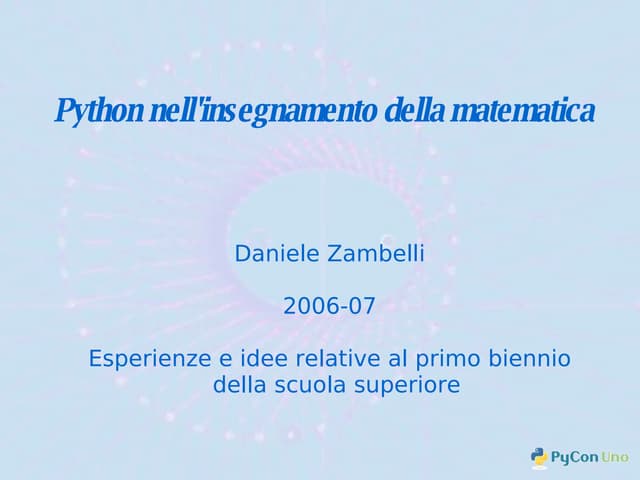 Python nel primo biennio della scuola superiore