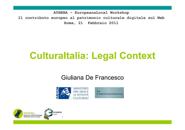 CulturaItalia: Legal Context