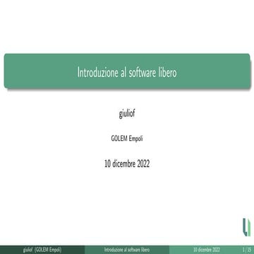 Introduzione al software libero - Giulio Fieramosca