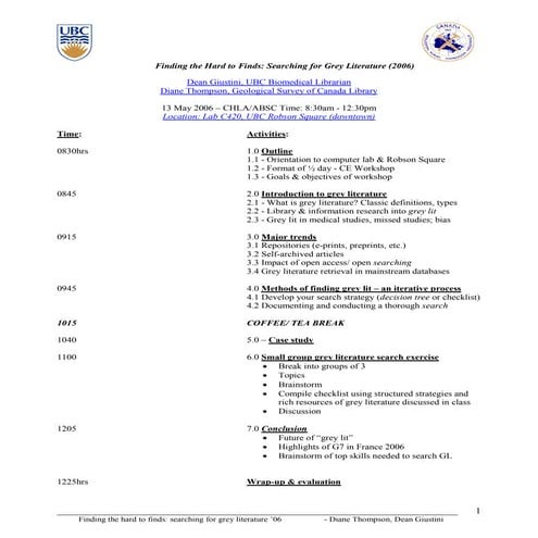 Finding the hard to finds: searching for grey literature