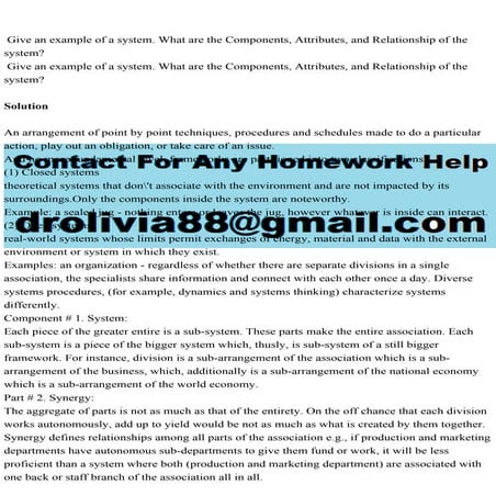 Give an example of a system. What are the Components, Attributes,.pdf