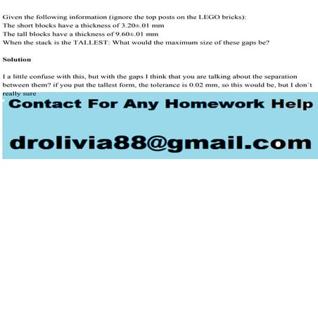 Given the following information (ignore the top posts on the LEGO br.pdf