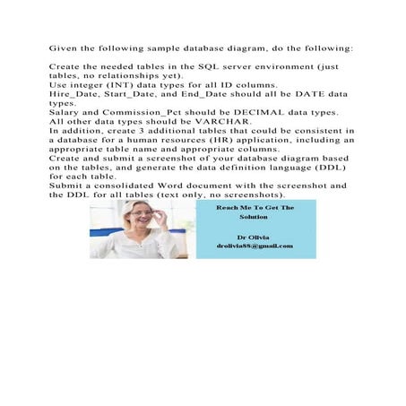 Given the following sample database diagram, do the followingCr.docx