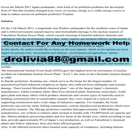 Given the March 2011 Japan earthquake, what kind of air pollution pr.pdf
