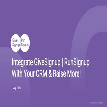 GiveSignup | RunSignup CRM Integrations