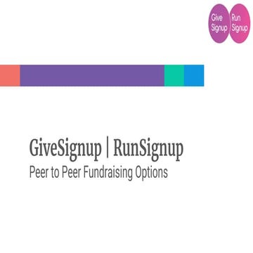 GiveSignup | RunSignup Peer to Peer Fundraising Options