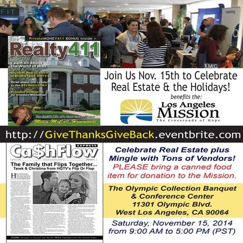 Give Thanks, Give Back - Our Los Angeles Real Estate Expo Benefits the Los An...