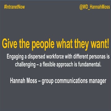 Give the people what they want — Hannah Moss — Willmott Dixon