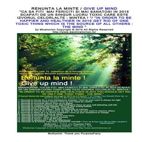 RENUNTA LA MINTE / GIVE UP MIND