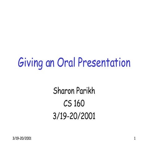 Giving Oral presentation