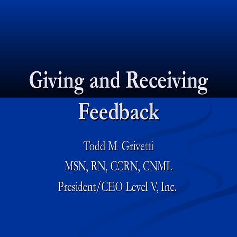 Giving and receiving feedback
