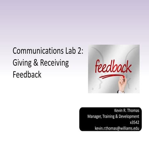 Giving and receiving feedback