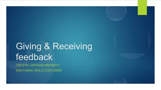 Effective feedback workshop ideas | PPTX | Resume Writing and Advice ...