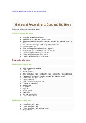 Responding to good and bad news