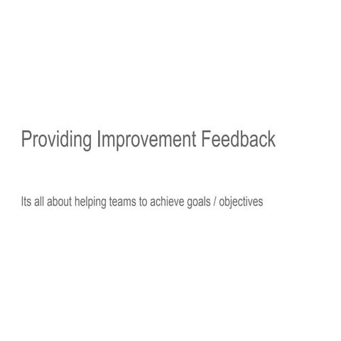 Giving developmental feedback